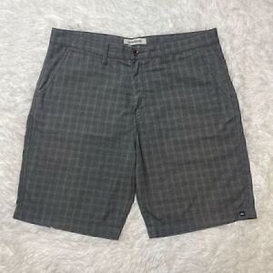 QUIKSILVER Shorts Grey Plaid Casual Mens Size 36 Regular Fit 9" Inseam